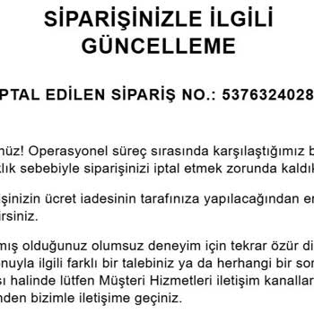 Zara'dan Satın Aldığım Ürün Keyfi Olarak İptal Edildi