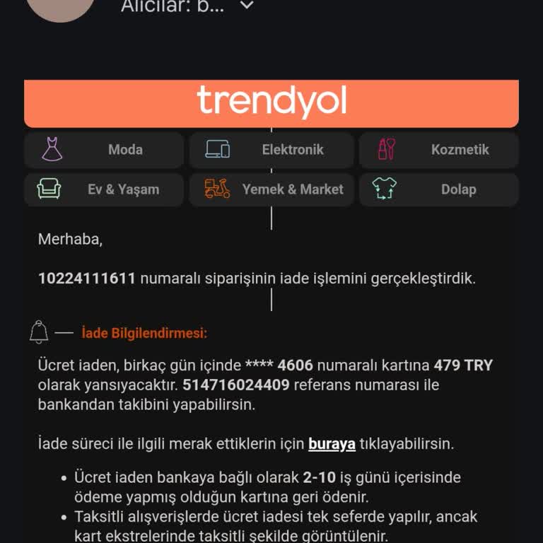 Albaraka Türk Finansman Kartıma Trendyol İadesi Yansıtılmıyor
