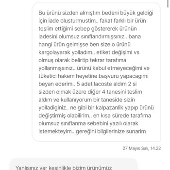 Replika Ürün Gönderip İade Talebimi Reddettiler