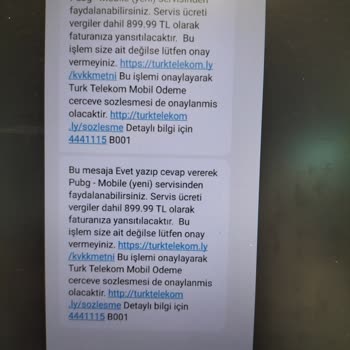 Haberim Olmadan SMS Onayıyla Yapılan Yüksek Tutarlı Mobil Ödeme İşlemi