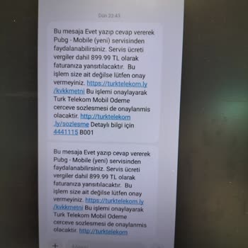 Haberim Olmadan SMS Onayıyla Yapılan Yüksek Tutarlı Mobil Ödeme İşlemi