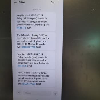 Haberim Olmadan SMS Onayıyla Yapılan Yüksek Tutarlı Mobil Ödeme İşlemi
