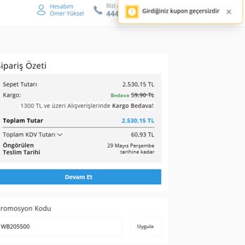 Kupon Kullanım Şartları Açıkça Belirtilmemiş