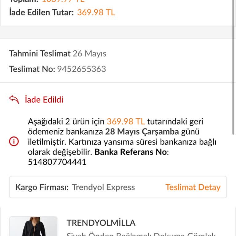 İade Edilen Ürünün Parası Eksik Yatırıldı, Paramı Geri İstiyorum