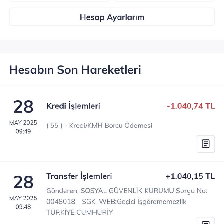 QNB Bankası Borç Ödemesi Sonrası Rapor Paramın Kesilmesi
