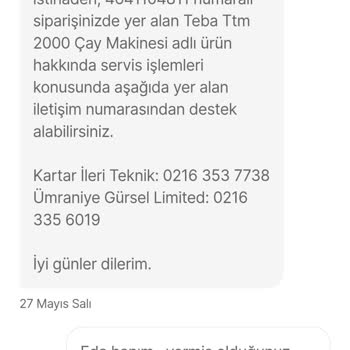 Hatalı Çay Makinesi Değişim Sürecinde Yaşanan Sorunlar