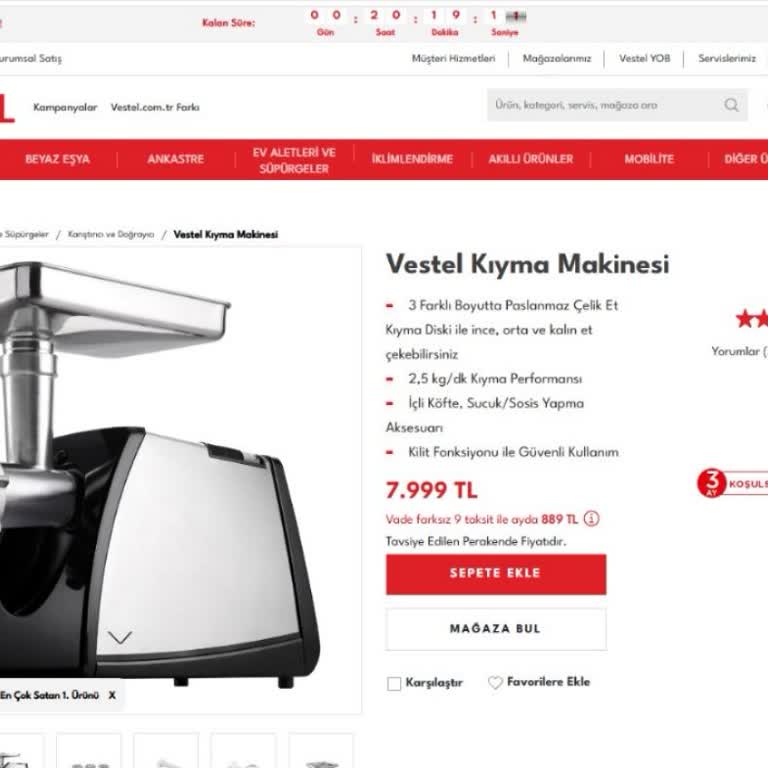 Vestel Kıyma Makinesi İlk Kullanımda Arızalandı Değişim Yeterli Çözüm Olmadı