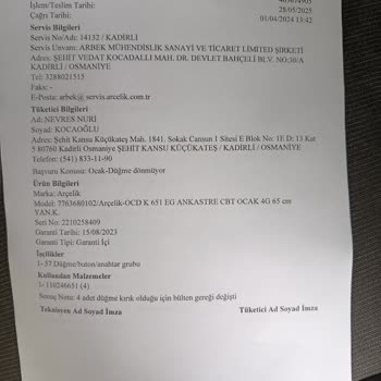 Arçelik Set Üstü Ocakta Tekrarlayan Arıza Ve İlgisiz Müşteri Hizmeti