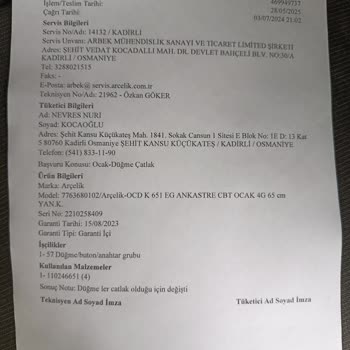 Arçelik Set Üstü Ocakta Tekrarlayan Arıza Ve İlgisiz Müşteri Hizmeti