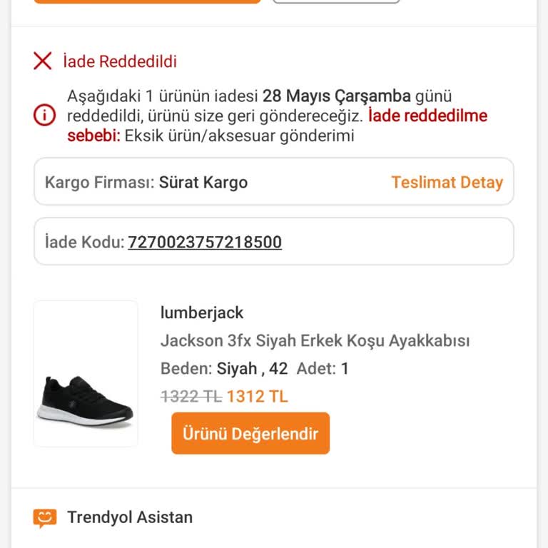 Sporline İadeyi Kabul Etmedi
