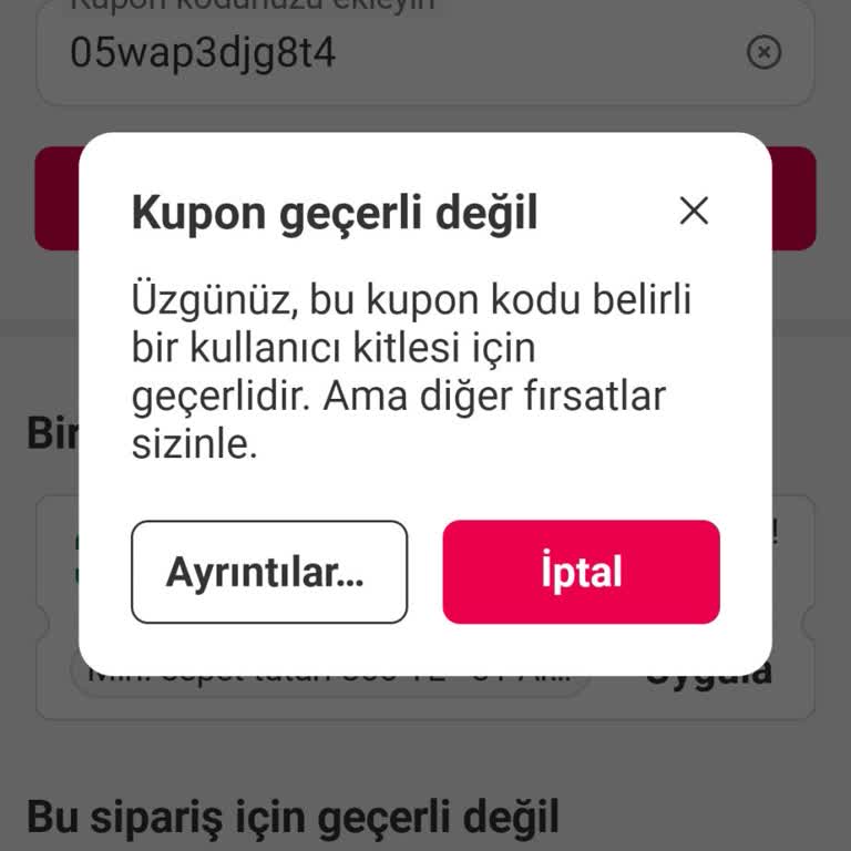 İndirim Kuponunun Kullanılamaması Ve Hedef Kitle Sorunu