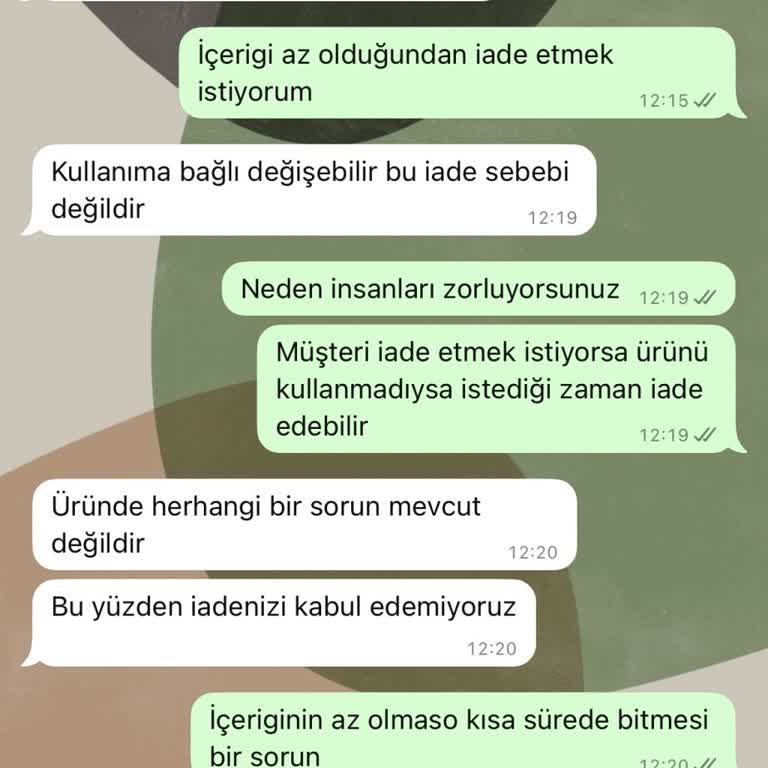 Kullanılmayan Ürünlerin İadesi Reddedildi