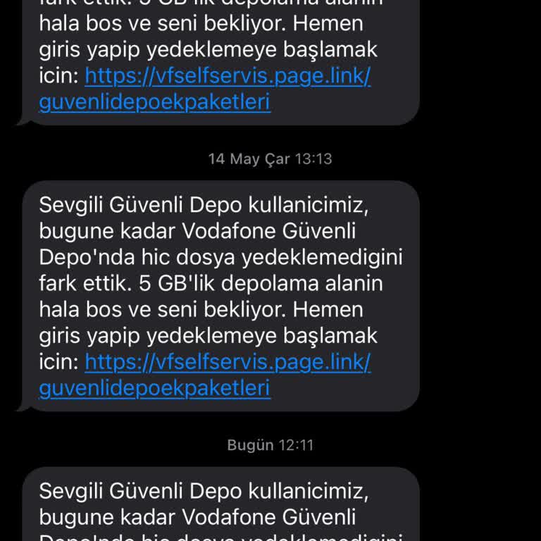 Vodafone'dan Sürekli Gelen Rahatsız Edici Mesajlar