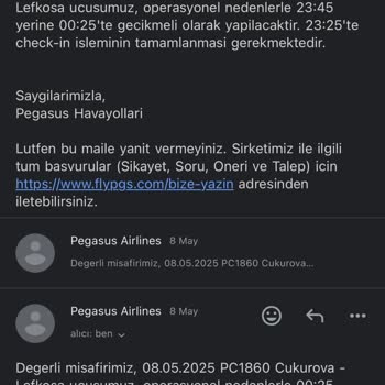 Pegasus'ta 5 Saate Yakın Rötar Ve Bilgi Eksikliği Mağduriyeti