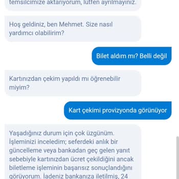 Obilet Para Çekildi Bilet Verilmedi İade Yapılmıyor Müşteri Desteği Yetersiz
