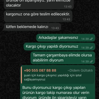 Kargo Bilgilendirmesi Ve Stok Sorunu Nedeniyle Yaşanan Mağduriyet