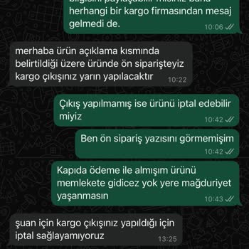 Kargo Bilgilendirmesi Ve Stok Sorunu Nedeniyle Yaşanan Mağduriyet