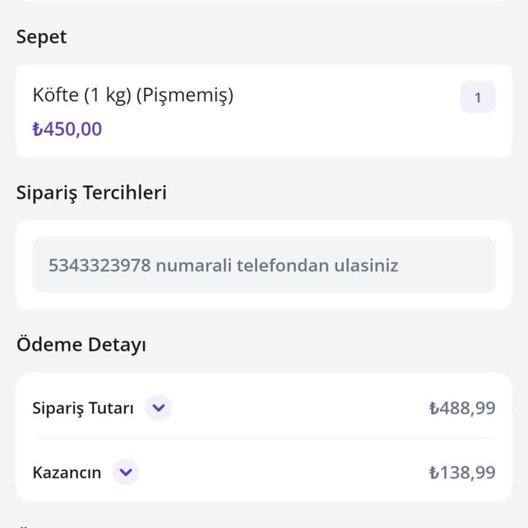 Siparişim Pişmemiş Ve İletişim Notum Dikkate Alınmadı