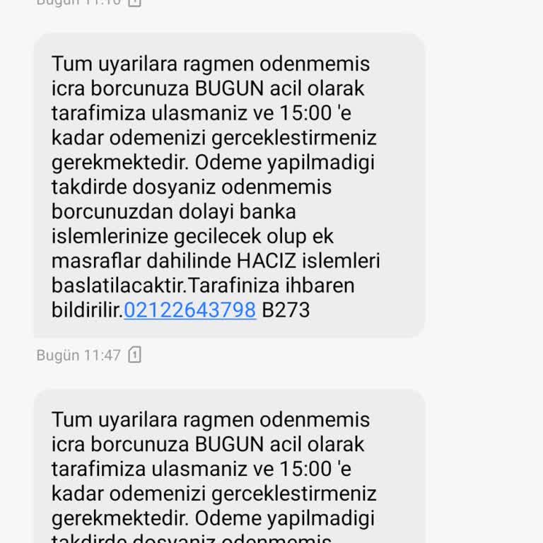 23 Yıl Önceki Telsim Borcu İçin Tehditkar Mesajlar Ve İcra Tehdidi