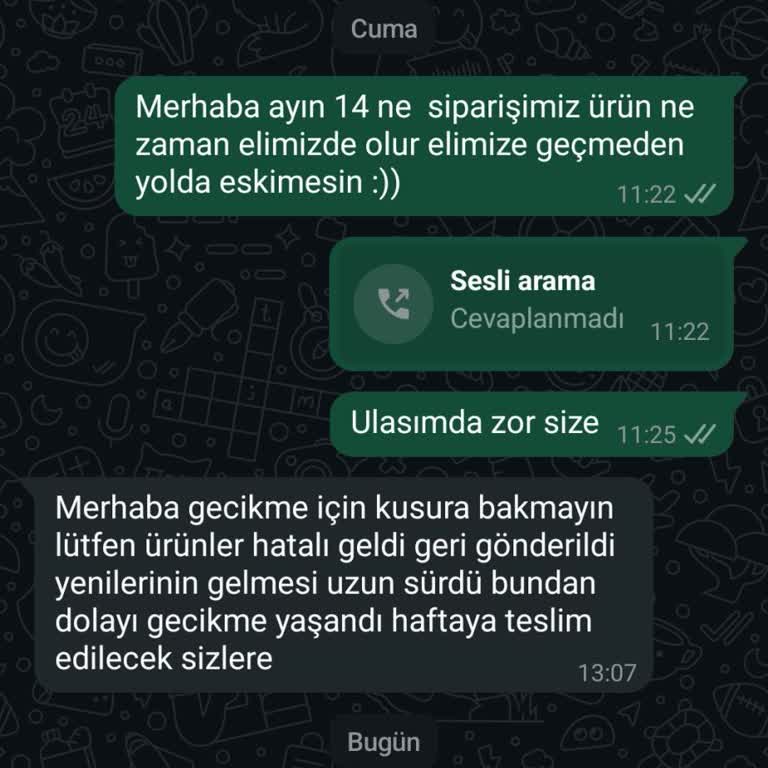 Siparişimin Teslim Edilmemesi Ve İletişim Eksikliği