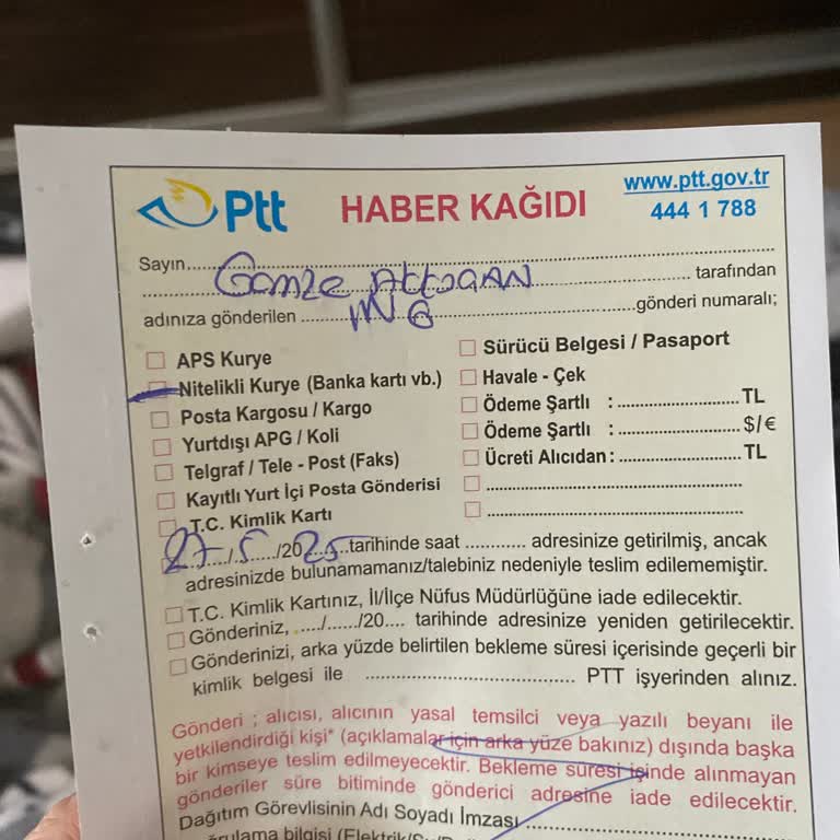 PTT Kredi Kartı Teslimatında İlgisizlik Ve Ulaşılamama Sorunu