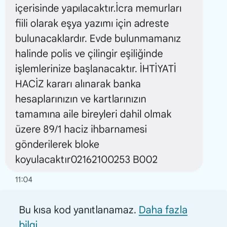 VakıfBank İcra Tehdidi Ve Aile Evine İzinsiz Giriş Mesajı