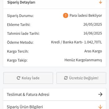 Sipariş İptali Sonrası İade Yapılmıyor Ve İletişim Sağlanamıyor