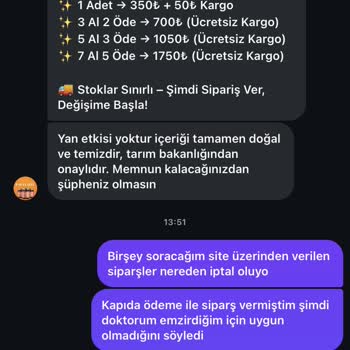 Sipariş İptali Talebime Yanıt Verilmeden Engellenmem