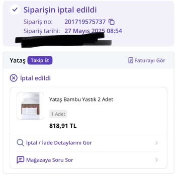 Sipariş İptali Ve Tutarsız Ürün Satışı Nedeniyle Mağduriyet
