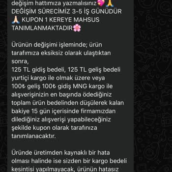 Ürün Değişiminde Yüksek Kargo Ücretleri Ve İletişim Sorunu