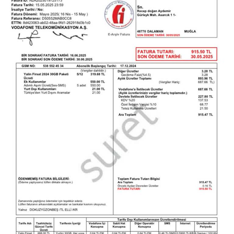 Fahiş Fatura Ve Yetersiz Müşteri Desteği Mağduriyeti