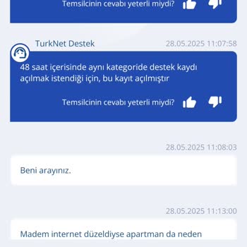 TurkNet'te Uzayan İnternet Kesintisi Ve İletişim Sorunu