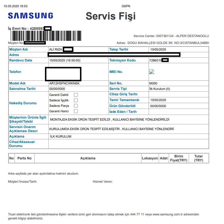 Eksik Parçalar Nedeniyle Klima Montajı Yapılamıyor, Media Markt'tan Çözüm Bekliyorum