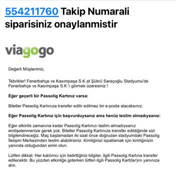 Viagogo Tickets für Fenerbahçe Kasımpaşa Spiel am 12.02.2025 nicht erhalten trotz Zahlung