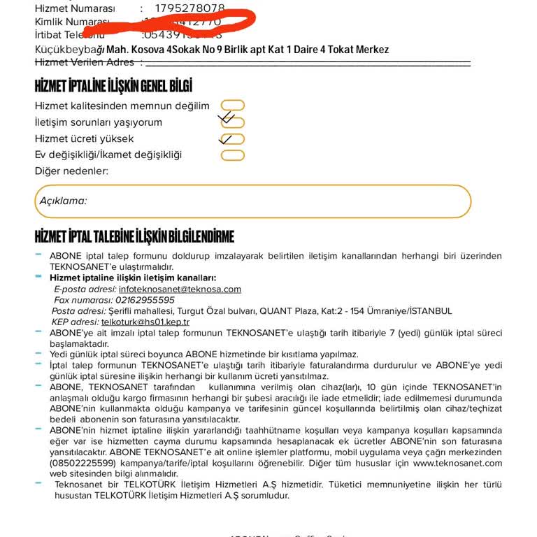 Abonelik İptali Talebim Sürekli Geciktiriliyor Ve Rahatsız Ediliyorum