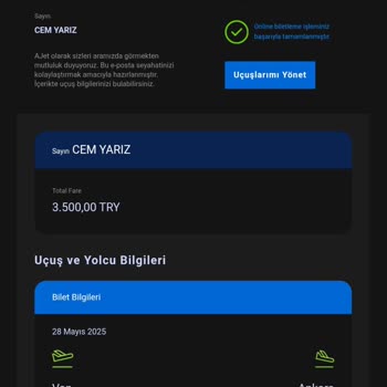 Bilet Değişikliği Talebime Çözüm Sunulmadı