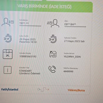 Yurtiçi Kargo Bursa/Yıldırım Ddn Şubesinden Sorumsuzluğu Sebebiyle Şikayetçiyim