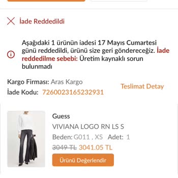 Yanlış Tanımlanan Ürün Ve Haksız İade Reddi Nedeniyle Mağduriyet