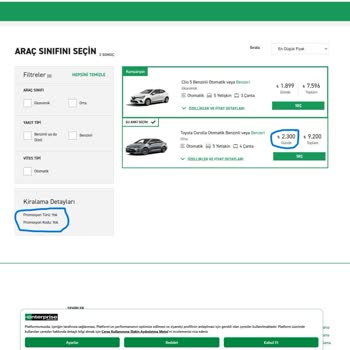 Hepsiburada Premium İndirimli Araç Kiralama Kampanyasında Fiyat Tutarsızlığı