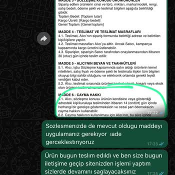 İade Talebim Reddedildi, Sözleşme Şartlarına Uyulmuyor