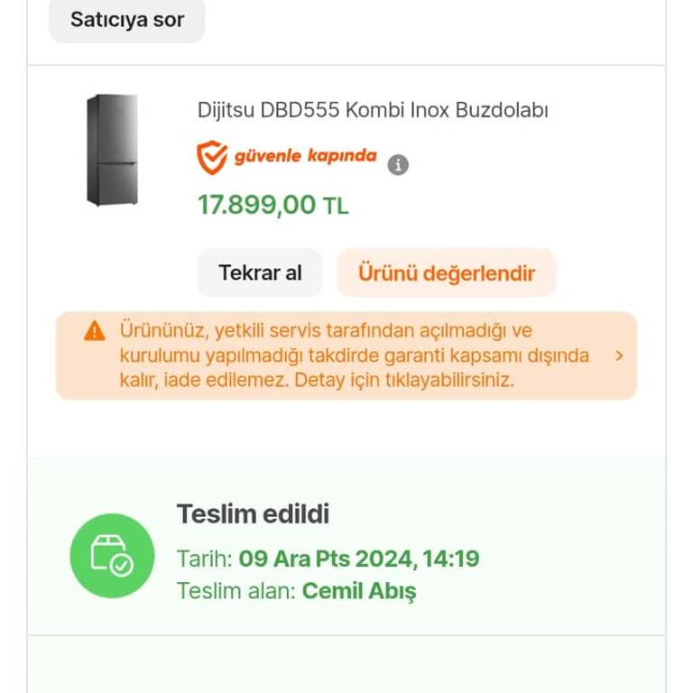 Dijitsu Buzdolabında Göçük Ve Servis Sorunu