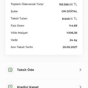 On Dijital Bankacılık Faiz Oranı Şikayeti