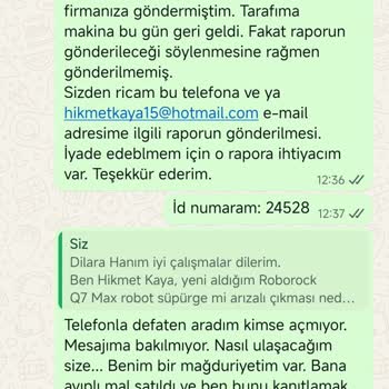 Servis Raporu Verilmedi, Ücret Ve Zaman Kaybı Yaşadım