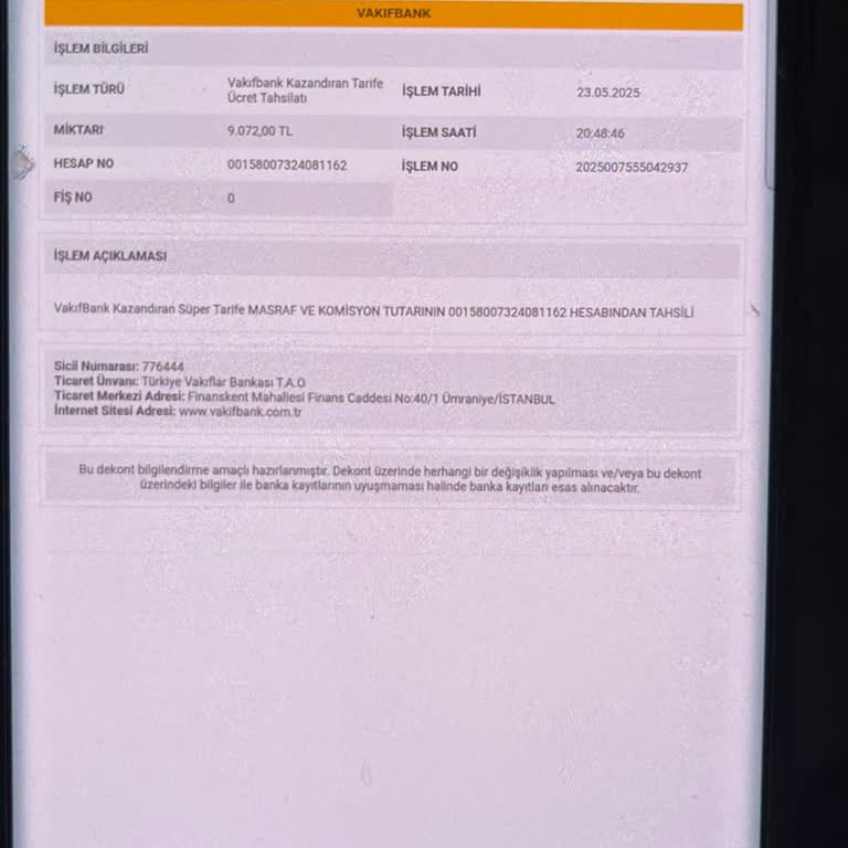 VakıfBank Kredimde Habersiz Kazandıran Tarife Kesintisi İadesini Talep Ediyorum