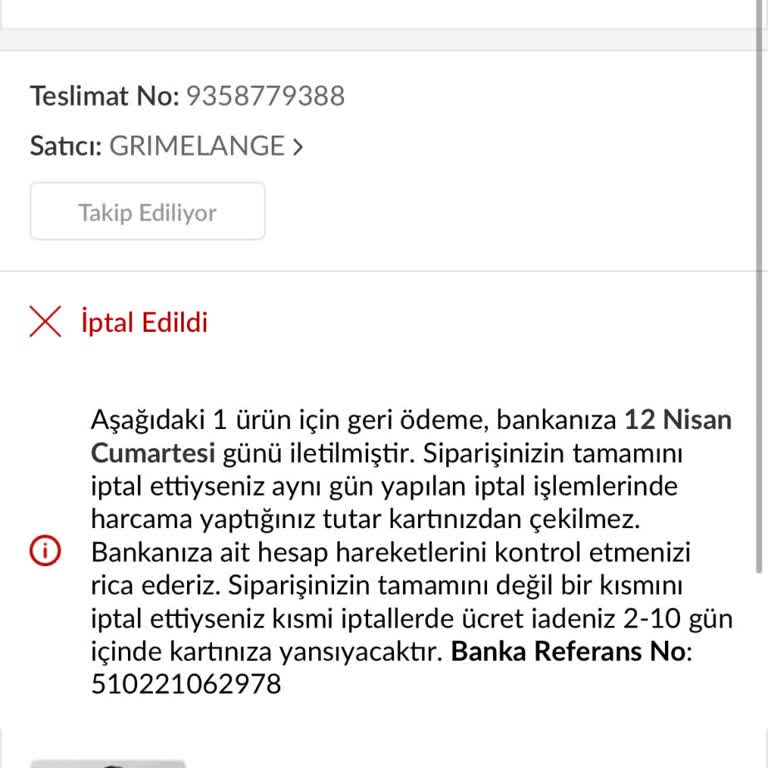 Ürün İptali Sonrası İade İşlemi Bankama Yansımadı