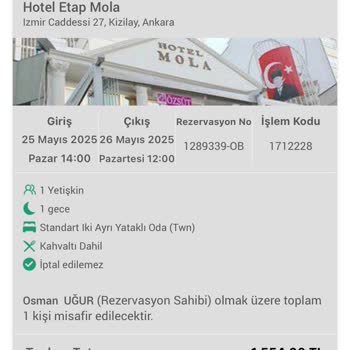 Otel Rezervasyonunda Oda Seçimi Ve İptal Sorunu Yaşadım