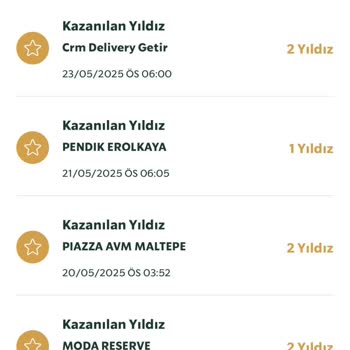 Starbucks'ta Kazandığım Yıldızlarım Hesabıma Yansıtılmadı