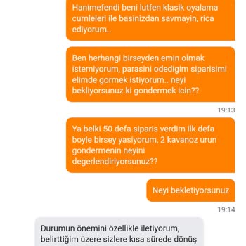 Eksik Siparişe İlgisiz Destek, Hayal Kırıklığı!