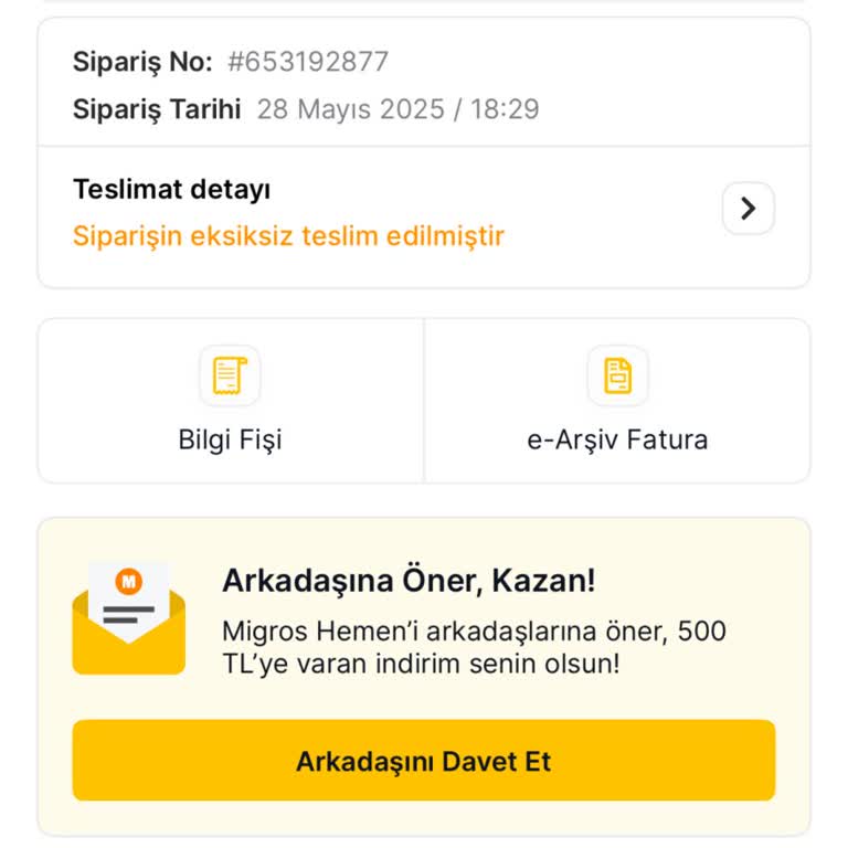 Migros Hemen Siparişlerimde Sürekli Eksik ve Bozuk Ürün Sorunu