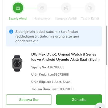Çiçek Sepeti Bozuk Akıllı Saat İadesi İki Kez Reddedildi , Müşteri Mağdur Edildi